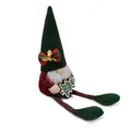 Figura de gnomo navideño con gorro verde alto y patas largas a rayas decorativas - 9*8.5*34cm / Verde