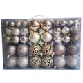 Assorted Christmas bauble set in champagne and gold with various finishes - 100 Pieces / Champagne