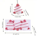 Detailed dimensions of 3-piece foam Christmas tree ornaments with red twine accents - Christmas Tree / Three-Piece Set