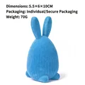 Decoración de conejo de Pascua flocado azul para adorno de mesa de fiesta festiva - 5.5×6×10CM / Azul cielo