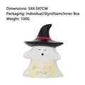 Cute Halloween resin ghost figurine with black witch hat for party decor - Ghost