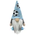Handmade plush soccer gnome doll featuring a football pattern hat and a long white beard - Football Style (BH225215)