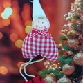 Creative fabric heart angel Christmas tree ornament with red and white gingham pattern - Red White Gingham Heart Angel (K-C129)