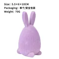 Encantador adorno de huevo de conejo de Pascua flocado púrpura para decoración de mesa - 5.5×6×10CM / Violeta