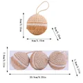 Detailed size specifications for 3-piece set of burlap Christmas ornament balls - Ball Style / Three-Piece Set