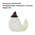 Cute Halloween ghost resin ornament with witch hat for festive party home decor gift - Floating Style