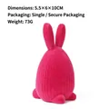 Schattig roze gevlokt paashaas-ei ornament voor feestelijke vakantie tafeldecoratie - 5.5×6×10CM / Dieproze
