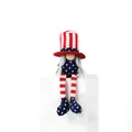 Gnome en peluche pour l'Indépendance américaine avec motif étoiles et rayures décor - Style Femme à Longues Jambes et Tresses (BH203112)