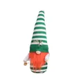 Festive St. Patrick's Day plush gnome doll with green stripes and orange beard - White Green Striped