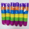 Bulk pack of colorful 6cm plastic fillable Easter egg shells in rainbow color stacks - Random Color / 72个装