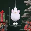 Close-up detail of a white plush Christmas angel ornament with size and weight markers - White (07025)