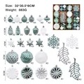 62-piece mint green and white Christmas ornament set featuring various festive shapes - Mint Green White