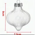 Adorno navideño de PET acanalado transparente forma de gota 9x7.5cm - 9cmx7.5cm / En forma de calabaza