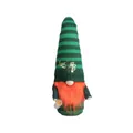 St. Patrick's Day green striped gnome doll with Lucky embroidery and orange beard - Green Striped