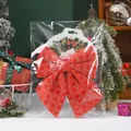 Large red velvet bow with gold glitter lattice for Christmas tree topper decoration. - Red Diamond Pattern (15619) / 1 Piece/Pack (15x20cm)