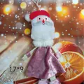 Muñeca de Papá Noel de peluche en vestido rosa, adorno colgante para árbol de Navidad 17x9cm - Colgante Papá Noel Vestido Rosa Púrpura (K-C009)