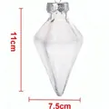 Bonito adorno navideño colgante de gota hueca en PET transparente, mide 11x7,5 cm - 8.5cmx7.5cm / Cono