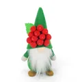 Handgemaakte fruit gnome pluche met groene hoed versierd met rode bessen decor - Rode Bessenstijl (C)