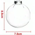 Esfera hueca de PET transparente para Navidad con medidas de 8,5 cm por 7,5 cm. - 8.5cmx7.5cm / Redondo