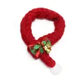 Festlicher roter gestrickter Weihnachtsschal für Haustiere mit Karoschleife und Glocken - Rot