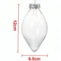 Bola de Navidad de PET transparente en forma de gota, altura 12 cm, anchura 6,5 cm - Teardrop