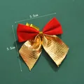 Close-up of red velvet and gold metallic Christmas bow with 5.5cm dimension lines - 500 Pieces/Pack (5cm) / Multicolor Bulk