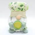 Nain de jardin sur thème citron d'été poupée sans visage décoration peluche - Tenant une Tranche de Citron / Vert