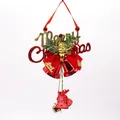 Close-up of 20cm red and gold Christmas bell ornament with Merry Christmas sign - 20*23CM / Gold