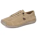 Professional khaki hand-stitched suede men's slip-on loafers with wide-last design - 38 / Apricot