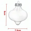 Adorno de bola de Navidad de PET transparente con forma de cebolla, 9 cm por 7,5 cm. - Arco