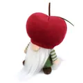 Handmade Christmas gnome plush doll with red apple hat and textured green corduroy body - Male Style (BH235034)