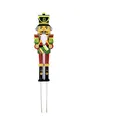 Christmas Nutcracker soldier garden stake, festive iron lawn decoration sign for party - Nutcracker Soldier Classic Painted Style (Style 2)