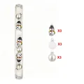 Detailed view of glass Christmas snowman ornaments and white glittery balls set - Silver