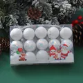 Boxed set of white foam and iridescent sequin Christmas balls for holiday decor - Iridescent White Style (YJ-0035) / Set of 15