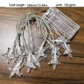 Batteriebetriebene 10 LED Stern-Lichterkette für Feiertagsdeko, 184cm - Weiße Stern-Lichterkette