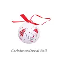 Bola de Navidad blanca de 7,5 cm con motivos de árboles y cinta roja para colgar - Árbol de Navidad Clásico
