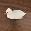 Realistic white plastic duck garden pond ornament featuring detailed feather texture - Single Piece / White