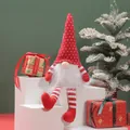 Close-up view of a Christmas gnome doll with long white beard and a pointed red hat - Hat Style 2 / 16x33cm