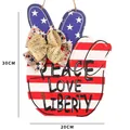 Patriotic Independence Day wooden bunny door hanger featuring Peace Love Liberty text - US Independence Day Hanging Sign