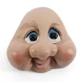 Detailed view of hand-painted resin gnome face accessory for Christmas DIY crafts - Face With Large Eyes