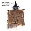 Décoration d'Halloween de sorcière fantôme suspendue avec tissu en maille marron et noir - 30*20cm / Orange