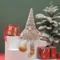 Detailed view of handmade Christmas gnome doll with tall knitted hat and white beard - Hat Style 6 / 16x33cm