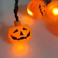 Leuchtende Jack-o'-lantern Kürbis-Lichterkette für gemütliche Halloween-Deko - Orange Kleine Kürbis-Lichterkette