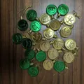 Set of green and gold St. Patrick's Day leprechaun hat coin ornaments for party decorations. - Mixed Colors (Set of 24) / Set of 24