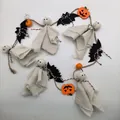 Handmade farmhouse style Halloween ghost garland featuring fabric ghosts bats and pumpkins - Ghost Lanyard String / 120cm