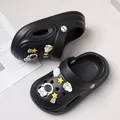 Black kids clogs with astronaut charms and rotating heel straps - 26 / Black