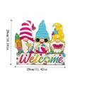 Summer gnome welcome wooden sign with beach elements and product dimensions - Summer Beach Gnomes Style (款4)