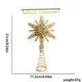 Glitzernde goldene Schneeflocke Weihnachtsbaumspitze mit Federbasis Deko - 11*21cm / Gold