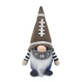 Handmade football themed gnome plush doll with brown helmet hat and long white beard - Blue