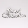 Silver electroplated Merry Christmas hanging ornament for Christmas tree decor - English Sign / 10cm / Silver